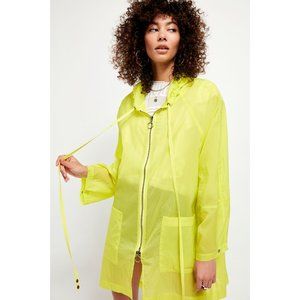 Free People Callie Poncho / Neon Chartreuse New Worn Once To Try On